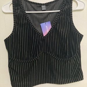 Black ribbed crop top from Shein